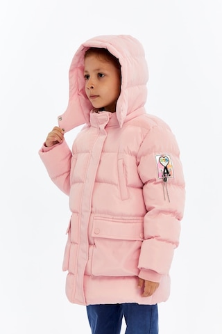 Benitto Kids Kız Çocuk Kalın Kışlık Kapüşonlu Kaban 51349 Pembe