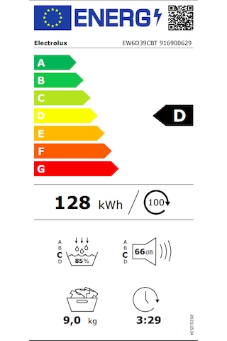 Electrolux EW6D39CBT 600 Serisi Gentlecare 118 L XXL Tamburlu 9 KG Isı Pompalı Inverter Kurutma Makinesi