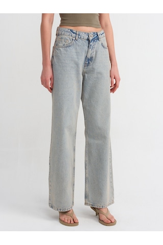 Dilvin Salaş Denim Pantolon Tint Kırmızı