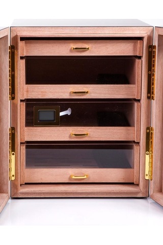 Premiumquality Santa Rosa Ahşap 4 Çekmeceli Sedir Humidor Puro Kutusu