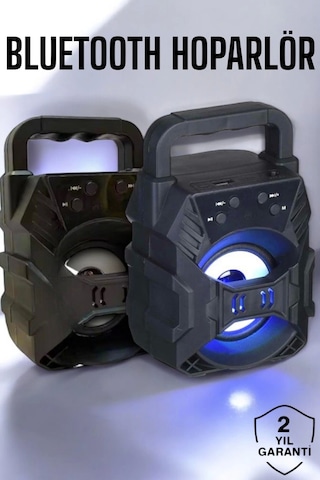 Taşınabilir Bluetooth Hoparlör Led Işıklı Uzun Pil Ömrü Çok Renkli