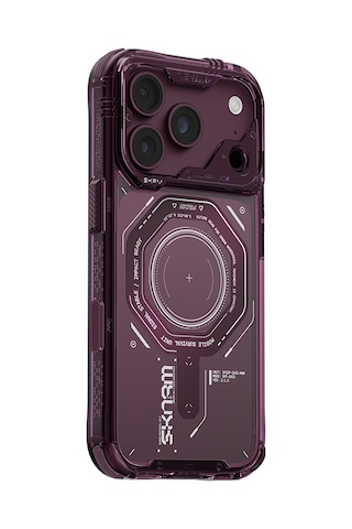 Apple Uyumlu iPhone 18 Pro Max Uyumlu Kılıf Skinarma M-safe Şarj Özellikli Airbag Tasarımlı Magma Kapak Bordo