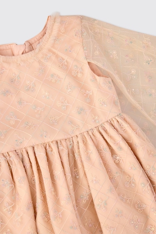 Panço Kız Çocuk Pelerinli Somon Parti Elbisesi 2521gk94014 Pembe