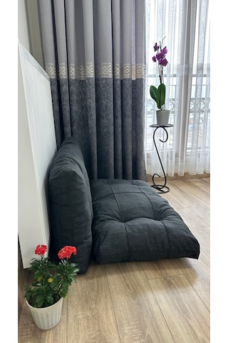 Modern Style Home Kalorifer Önü Yer & Palet Minderi 2'li Takım Antrasit