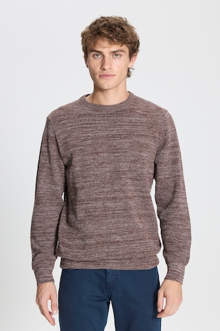 Erkek Kahve-acık Grı 2'li Paket Pamuklu Standart Fit Normal Kesim Bisiklet Yaka Triko Kazak Kahve-acık Grı