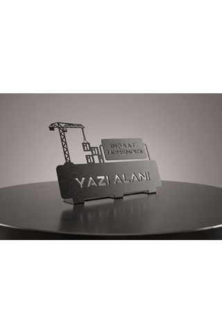 Kişiye Özel Hediyelik İnşaat Mühendisi Teknikeri Ressamı Tasarımlı Metal Masaüstü İsimlik Siyah