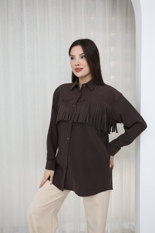 Piove Püskül Detaylı Gömlek Olive Charm MÜRDÜM