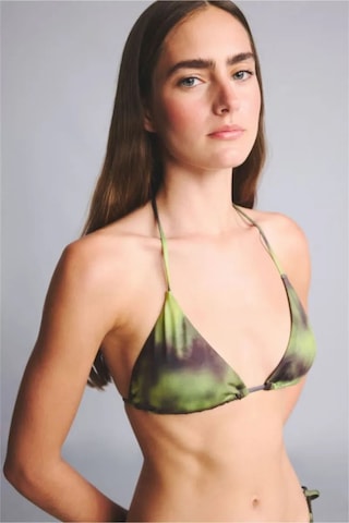 Defacto Regular Fıt Desenli İnce Askılı Bikini Üstü G8726ax26smgn737 Yeşil-gn737