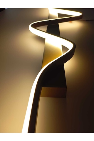 Tuna / Aplik / 120x24 Cm / Gold Gövde / 3 Renk Işık / 3 Yıl Garan Antrasit