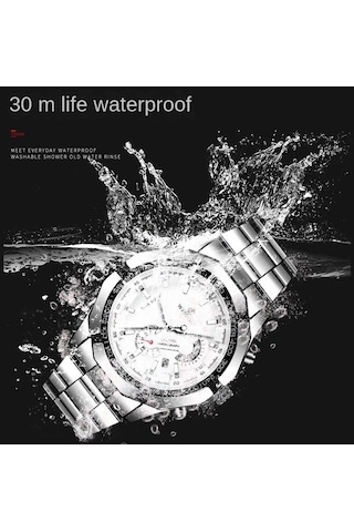 Beyaz Moda Otomatik Hareket İzle Erkek Takvimi Su Geçirmez Aydınlık Mekanik Olmayan İzle Büyük Kadran