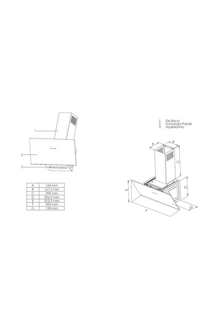 Simfer 8738 60CM Premium Dokunmatik Inox Dekorlu Cam Davlumbaz