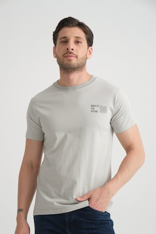 Shooter Sportwear Shooter Erkek Pamuklu T-shirt Premium Kalite Minimal Tasarım Regular Kalıp Gri