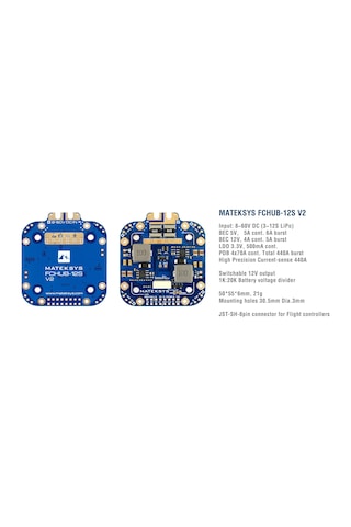 MATEK FCHUB-12S V2 w/ Curr440A, 5V & 12V