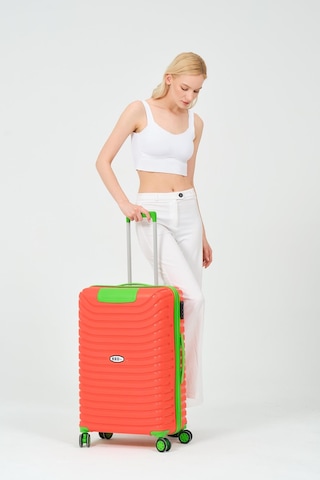 Keo-plus Turuncu-yeşil Orta Boy Silikon Kırılmaz Pp Valiz Turuncu - Yeşil