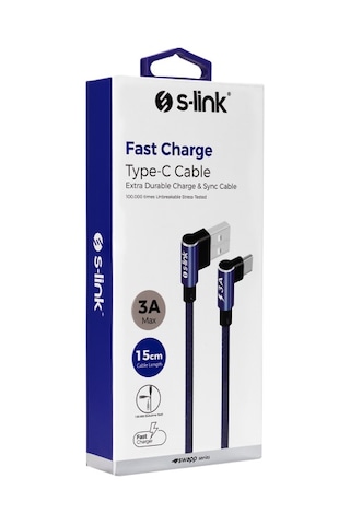 S-lınk Swapp Sw-c757 3a - 15cm Type-c Lacıvert Kılıflı Metal -l-