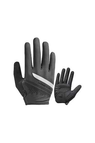 Rockbros S247 Tam Parmak Kaymaz Eldiven Yansıtıcı Çizgili Bisiklet Eldiveni