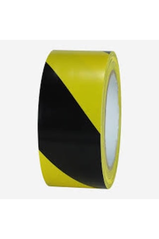 Yer Işaretleme Bandı Pvc 50Mm*30Mt Sarı-Siyah (1Adet)