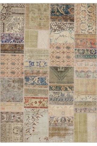El Yapımı Tığ Işi Patchwork Halı 160x230 Cm - 6295