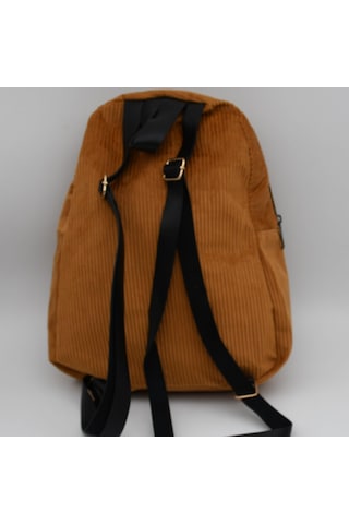 Kadın Kadife Hardal Sırt Çantası Bordo
