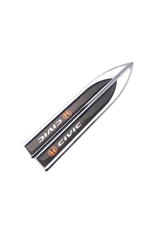 Yüksek Kaliteli Honda Civic Logolu 3d Metal Krom Çamurluk Üstü Yan Amblem Seti 2 Adet