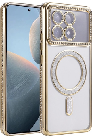 Poco X6 Pro Joke Simli Magneticsafe Kılıf - Gold