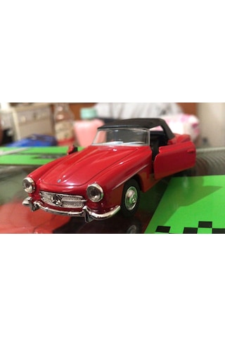 Model Metal Araba 1/36 Çek Bırak 1955 Kırmızı Mercedes Benz 190sl