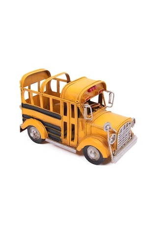 Dekoratif Metal Araba Okul Otobüsü Kalemlik 01