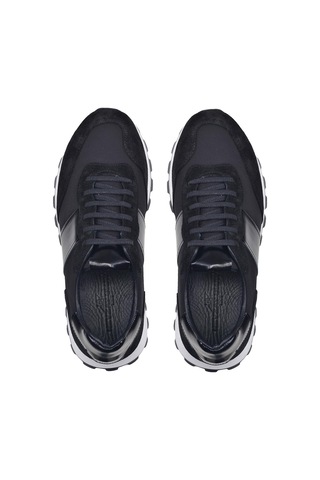 Siyah Bağcıklı Sneaker -20612--siyah Süet - Açma - Tekstil Çok Renkli