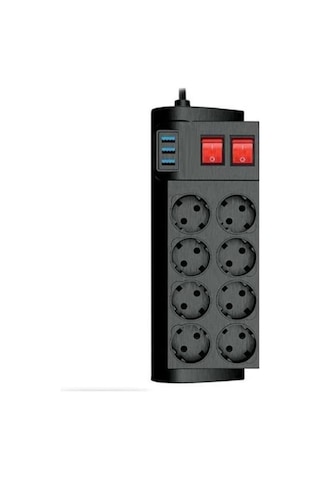 River World 2 Metre Termal Akım Korumalı 16 A 4000 W 8'Li Priz Ve