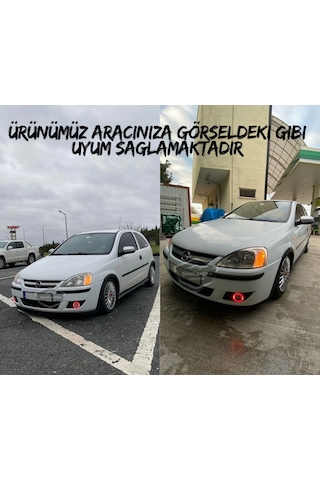 Opel Corsa C 2000-2006 Uyumlu Üniversal Mercekli Angel Sis Farı Metal Su Geçirmez 76 Mm Turu Halkalı Gündüz Farı Sis Farı 55977160