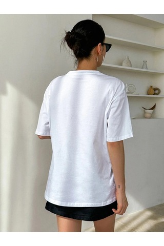 Clarity And Candor Baskılı Unisex Oversize T-shirt Beyaz