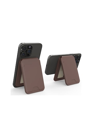 Micflip P17 İos Cihazlara Özel Magnetik Standlı Kartlık Kahverengi