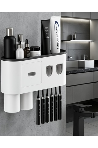 Diş Fırçası Tutucu Otomatik Dispenser 6 Yuvalı Uczzzdişfırçatutucu-3 Çok Renkli