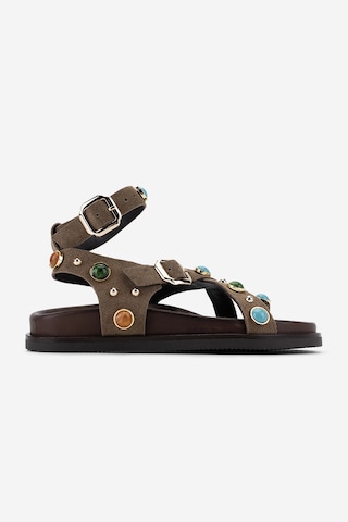 Valmenti Kadın Hakiki Deri Taupe Düz Sandalet 1141 832 Bn Sndlt Y26 Taupe Suede Vizon