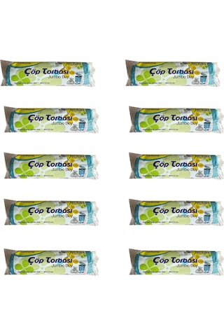 Canhome Jumbo Boy Çöp Torbası Poşeti Mavi 210 G 80 L 10 x 10'lu 80 x 110 CM