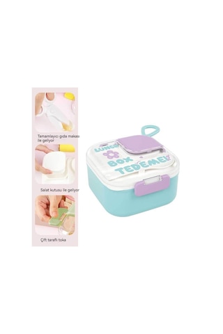 Jian Fan Çift Katmanlımikrodalga Fırnıstma Bento Kutusu Mavi Blue