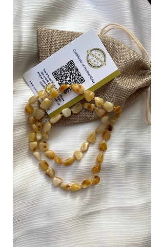 Damla Kehribar Yetişkin Kolye Çok REnkli