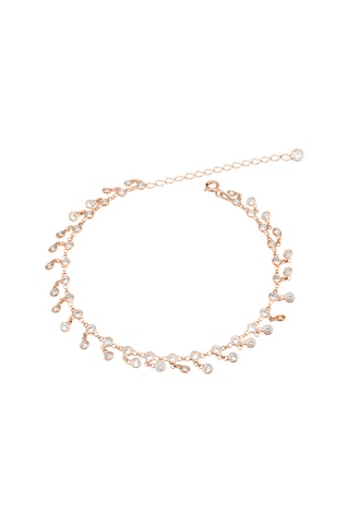 Brezza Lusso Jewelry Sallantılı Classical Su Yolu Gümüş Kadın Ayak Halhal Rose