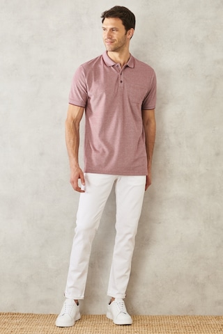 Ac&Co / Altınyıldız Classics 465126505 Polo Yaka Cepli Regular Fit Bol Kesim Düz Tişört Kırmızı