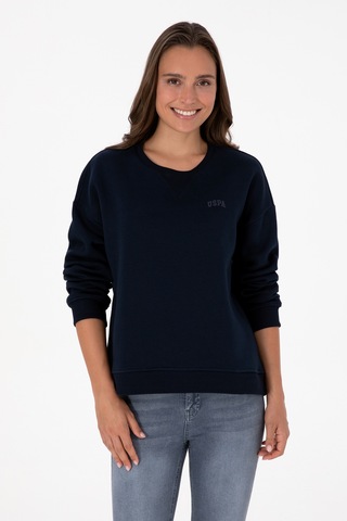 U.S. Polo Assn. Kadın Lacivert Şardonlu Bisiklet Yaka Basic Sweatshırt 50313586-VR033