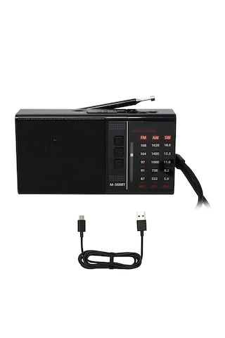 Meir M-568BT Bluetooth Hoparlör Şarjlı Fm Mini Cep Radyosu