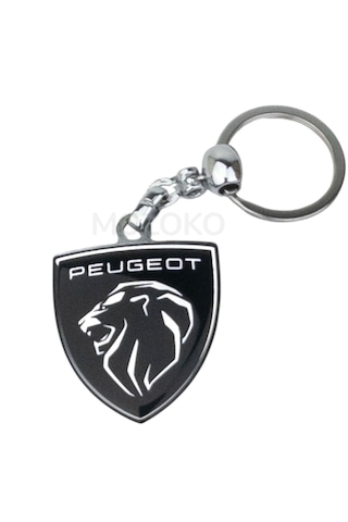 Yüksek Kaliteli Peugeot Uyumlu Damla Baskılı Siyah Şık Hediyelik Araç Anahtarlığı