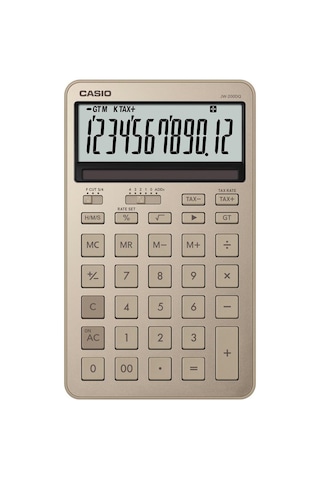 Casio Jw-200dq-gd12 Hane Parlak Altın Masa Üstü Hesap Makinesi Diğer