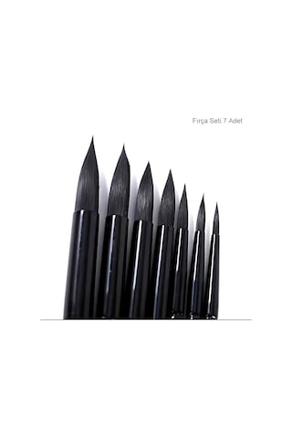 Fırça Seti, Tahrir Fırçası, Minyatür, Tezhip, Resim, Suluboya, Yağlı Boya-sincap Kılı 7'li Set