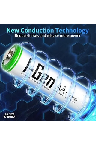 I-gen Batteries G227 2 Li Aa/aaa/9v Pil Şarj Aleti + 2 Adet Aa 2700 Mah 1.2 V Ni-mh Şarjlı Kalem Pil Seti