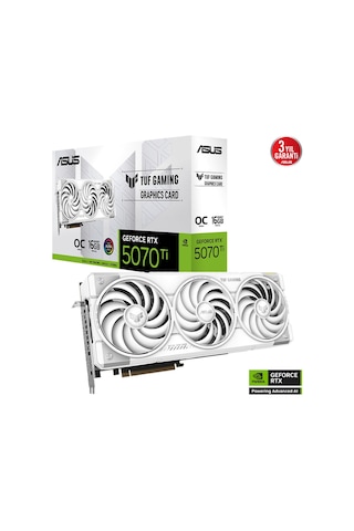 Asus Tuf-rtx5070tı-o16g-whıte-gamıng, 16gb, 256bit, Gddr7, 2xhdmı, 3xdp Gamıng Ekran Kartı