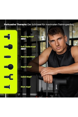 Gymtastic Masaj Tabancası Dahil. Isıtma Kafası Boyun, Omuzlar Ve Sırt İçin Isıtma Başlığı 6 Masaj Başlığı Ve 6 Yoğunluk Seviyesi Derin Doku Güçlü Masaj Tabancası Ve Masaj Aleti