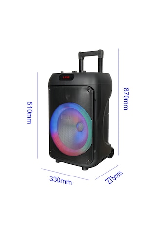 Taşınabilir Dış Mekan Eğlence Ve Işık Şöleni 12 İnç Güçlü Bas Hoparlör Karaoke Mikrofonlu Rgb Işıklı