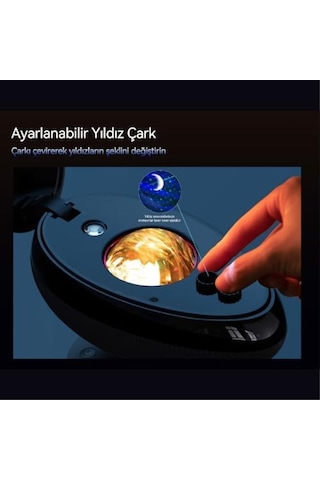 Wanbo Eva Galaksi Projeksiyon Gece Lambası 4 Farklı Gökyüzü Modu Bluetooth Hoparlör