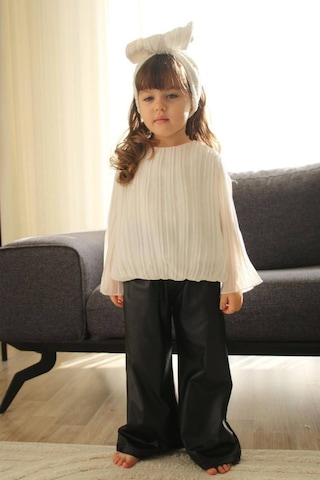 Kız Çocuk Deri Pantolon Bluz Tarz Takım 001